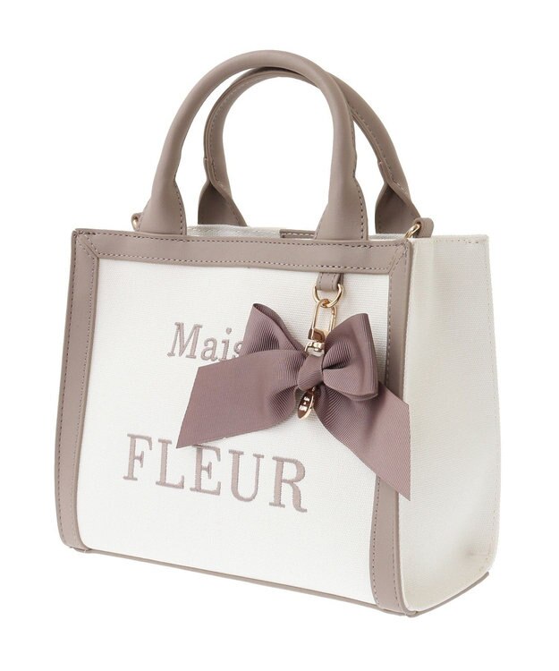 Maison de FLEUR EC限定ロゴ刺繍キャンバス2Wayバッグ Brown