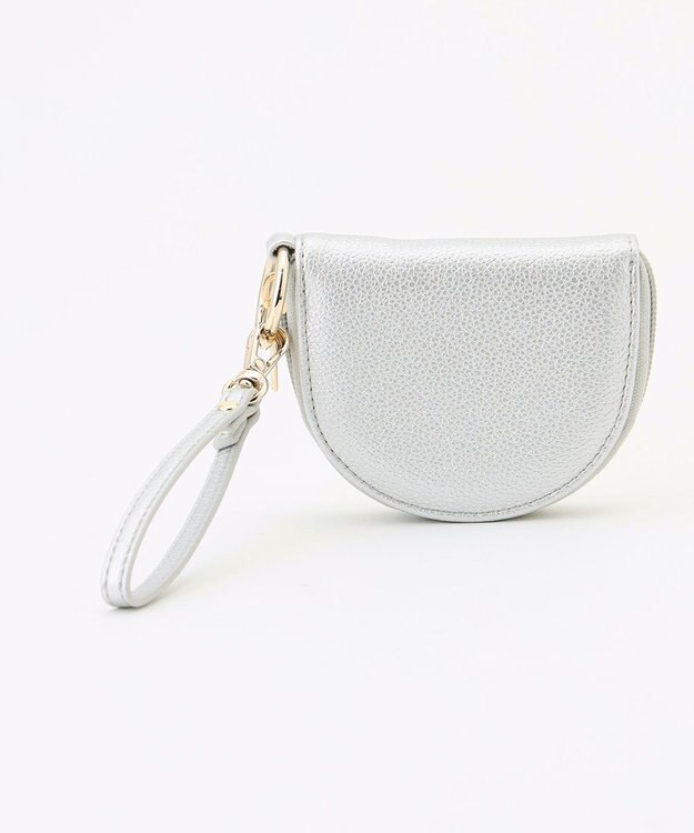 ANY カラビナ付半月型キーケース シルバー