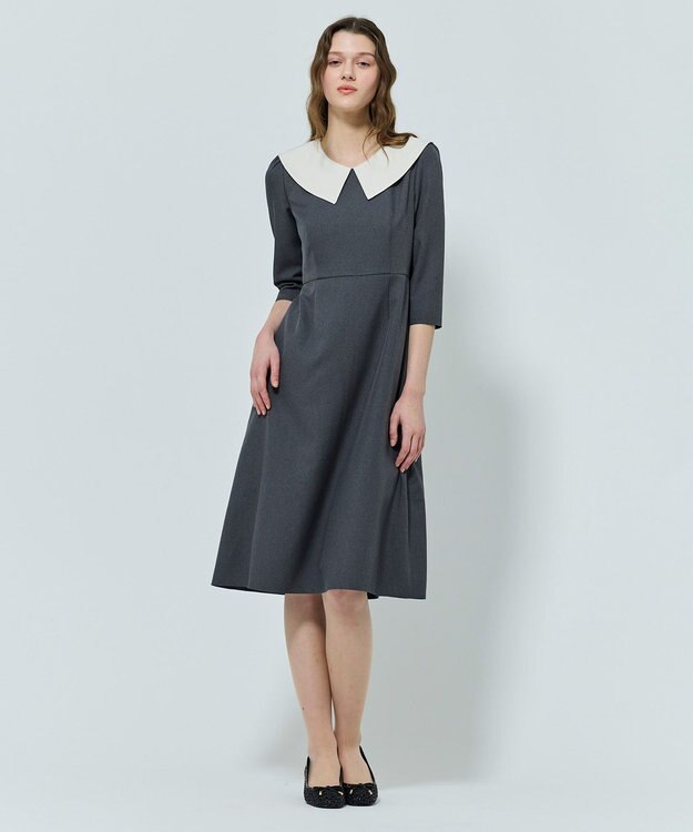 TOCCA 【八木アリサさん着用】【00サイズあり・消臭】FLYING SAUCER 七分丈ドレス グレー系