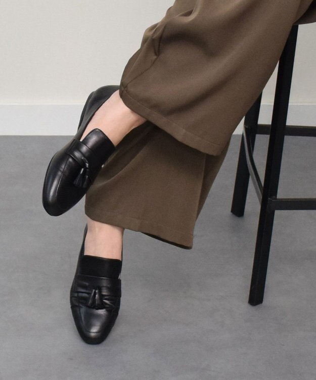 INTER-CHAUSSURES 【FABIO RUSCONI】フラットヒールタッセルローファー ブラック