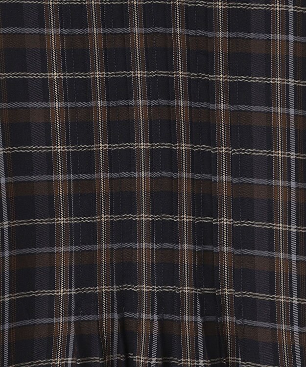 ANY 【洗える】ピンタックチェックブラウス ネイビー系5