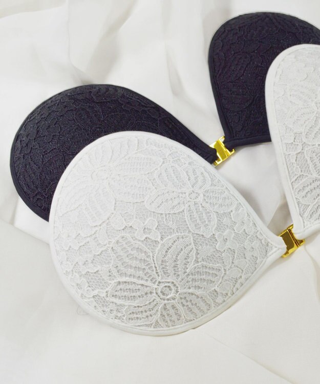 BRADELIS New York 【NuBra / ボリュームアップ】パテッドヌーブラ ロゼ シャルム 蒸れにくい バックレス コレクション デザインヌーブラ 正規品 ブラック