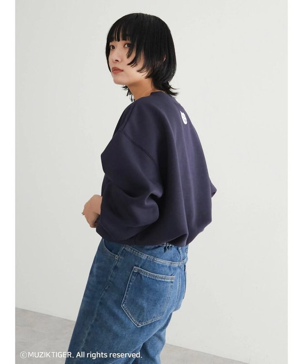 Green Parks ムジークタイガー／裏起毛刺しゅうプルオーバー Navy