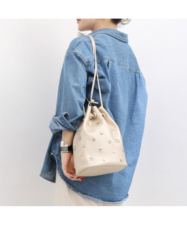 UNBILLION カカトゥ kakatoo / WEB限定ビジューミックスチャーム ドロストバッグ ゴールド