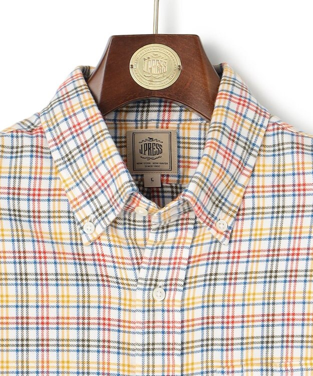 J.PRESS MEN テンセルミックスコットンネルシャツ / B.D. ホワイト系3