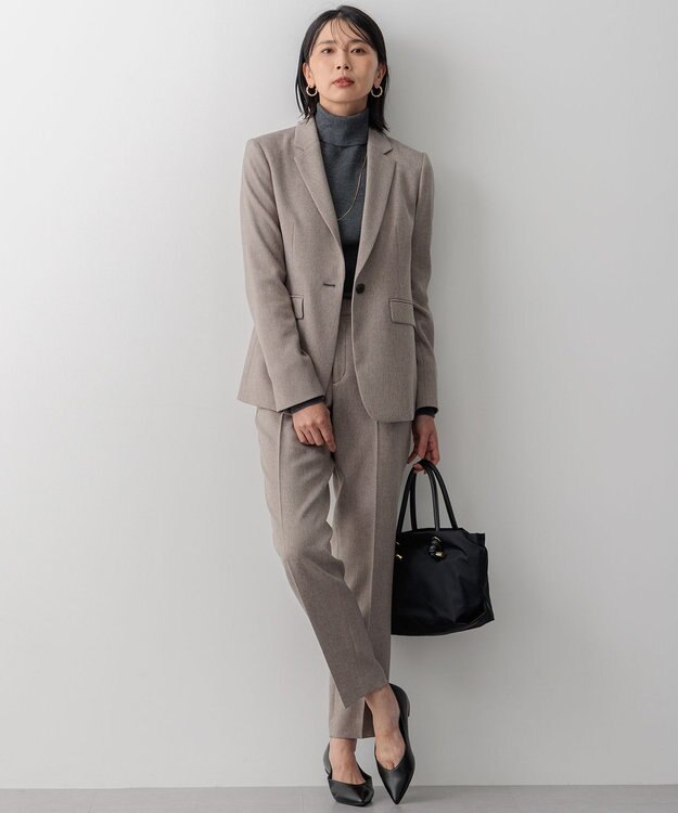 23区 【Oggi1月号/CLASSY.11月号掲載】ウーステッドウール リブタートルネック ニット グレー系