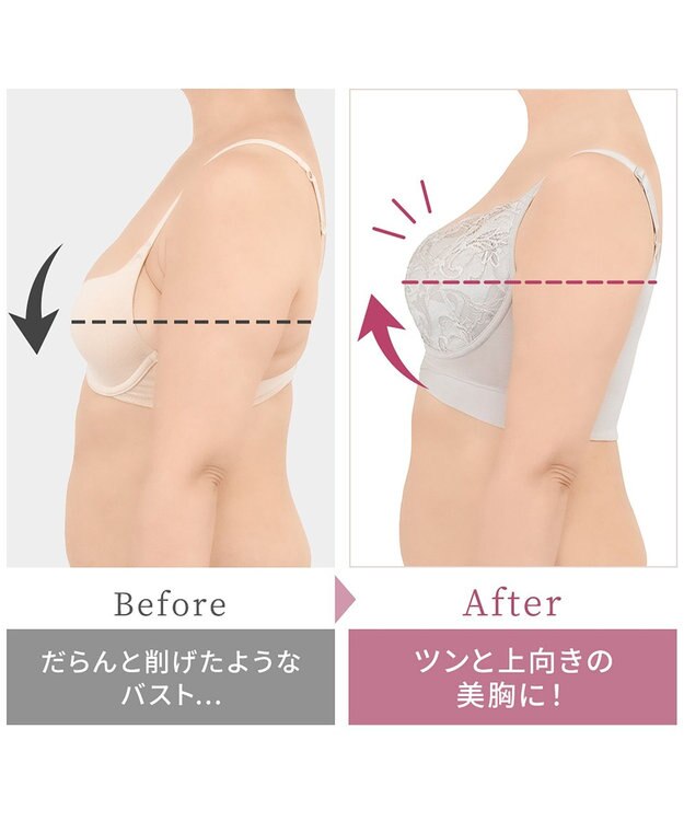 BRADELIS New York 【BRADELIS NewYork peace ブラデリス】ハートのキャッチャーカップで格上げフィットブラ24 補正 ブラジャー ノンワイヤーで楽に美バスト DB124301 グレージュ