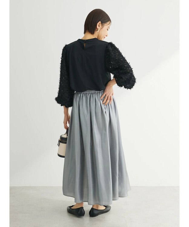 Green Parks 袖ジャガードドッキングプルオーバー Black