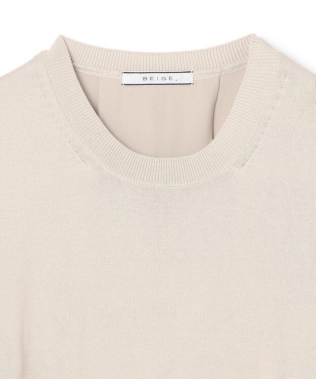 BEIGE， 【WEB限定・洗える】LECERF / 異素材バックシアーストレッチニット Greige