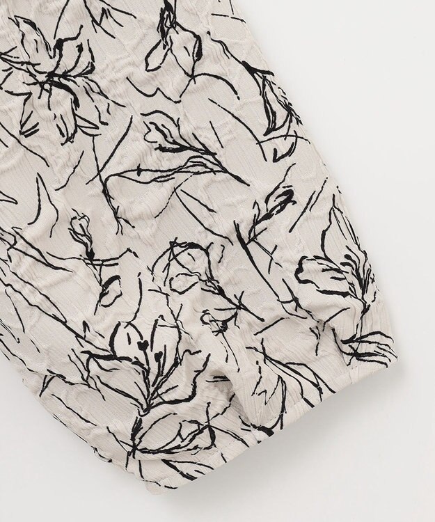 ANY SIS 【洗える】フラワーフクレジャガード ブラウス アイボリー×ブラック