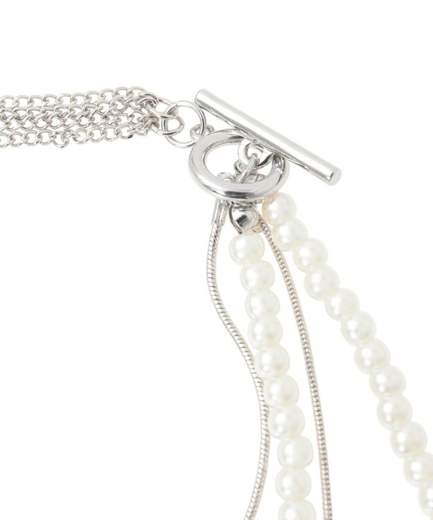 YECCA VECCA パールチェーンショートネックレス Silver