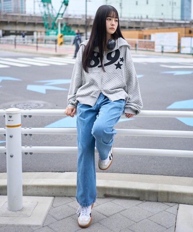 WEGO 【ユニセックス着用ITEM/ウエストゴム】ユルフィットデニムイージーパンツ デニム淡色