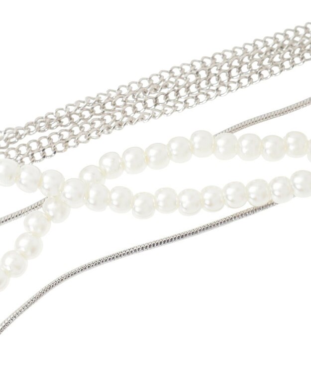 YECCA VECCA パールチェーンショートネックレス Silver