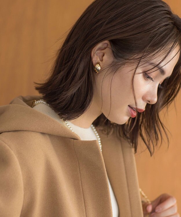 組曲 L 【2WAY】ウールモッサ ショートコート ベージュ系