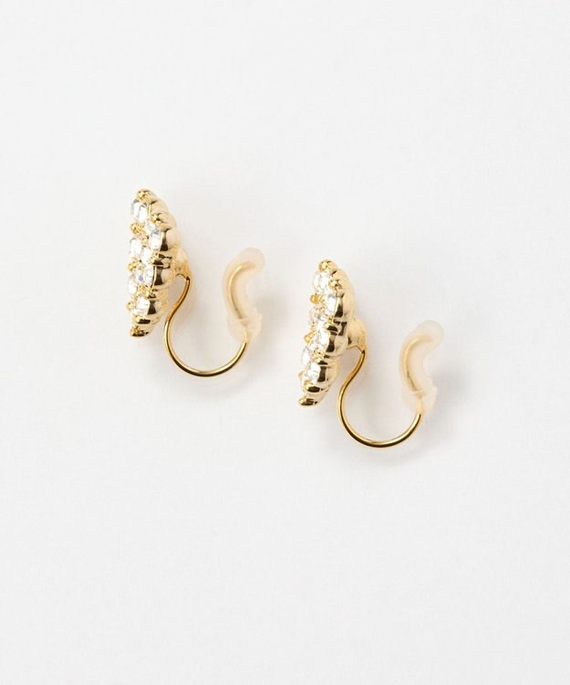 Phoebe 【痛くないシリーズ】パヴェビジューハートライトフィットイヤリング ゴールド