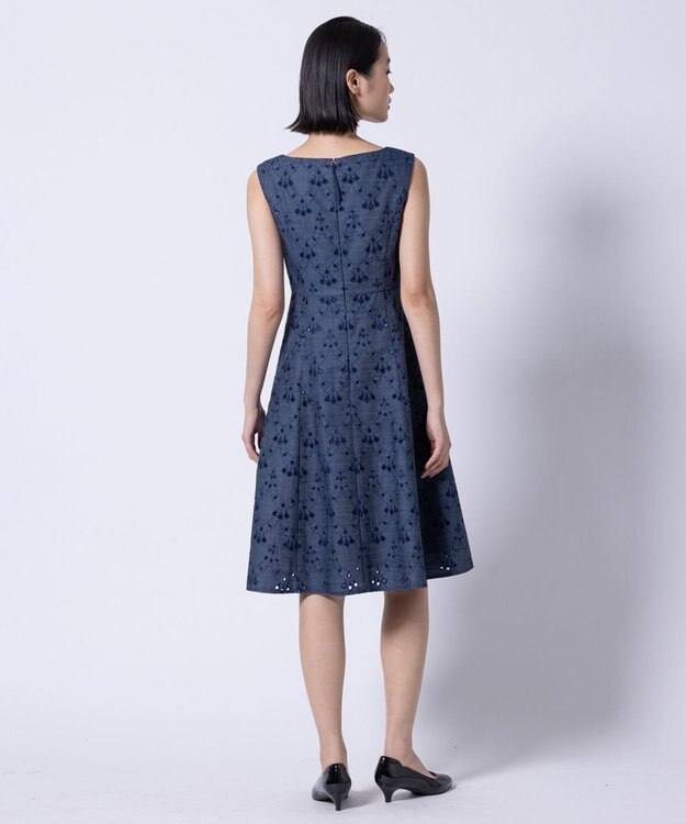 TOCCA 【洗える】PEACOCK TAIL LACE ドレス ネイビー系7
