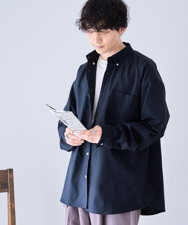 WEGO イージーケアオックスフォードシャツ ブラック