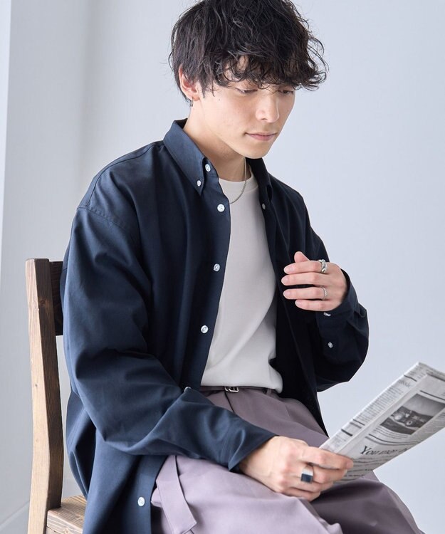 WEGO イージーケアオックスフォードシャツ ブラック