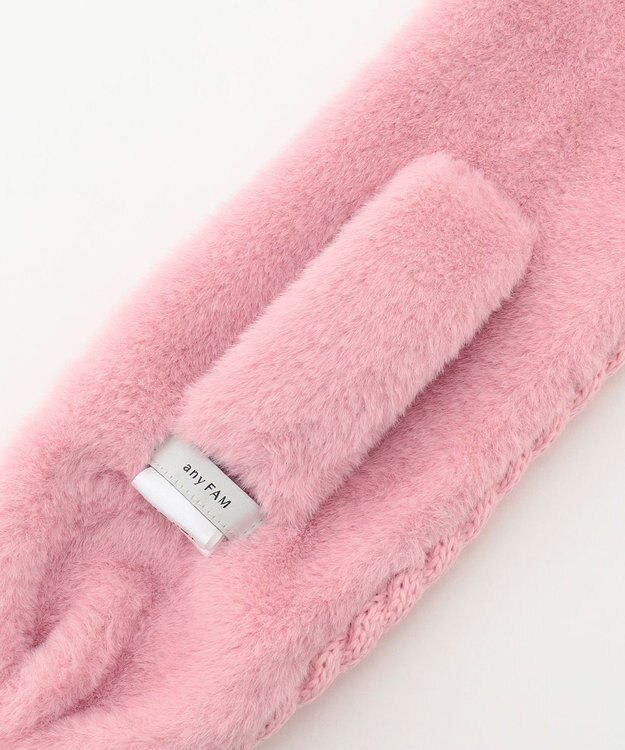 ANY KIDS ぽんぽんつきニットマフラー ピンク