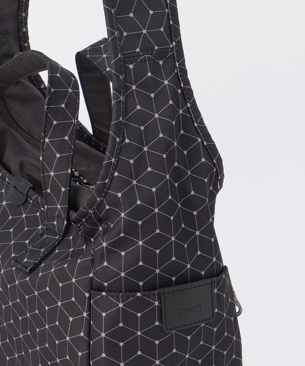 Y'SACCS キュービック×ポイントドット　2WAYトート＆ショルダー　Mサイズ ブラック