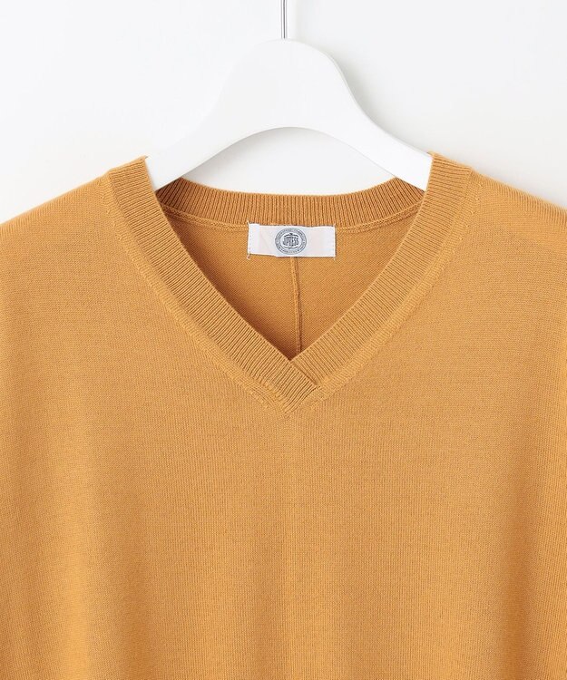 J.PRESS LADIES L 【洗える】EASY WOOL Vネック ニット イエロー系