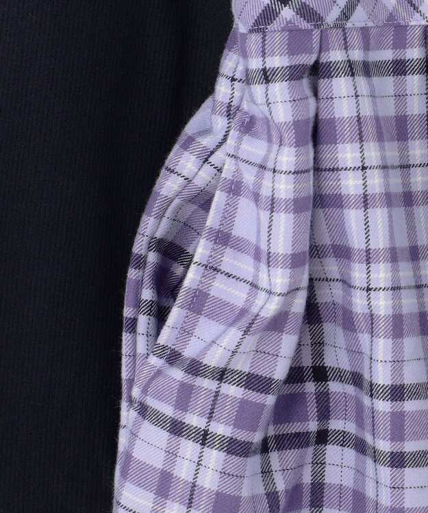 ANY KIDS ドッキングチェックワンピース ラベンダー