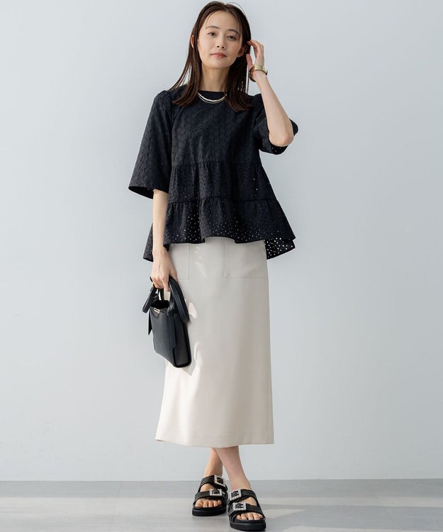 組曲 【WEB限定】オシャクロスタイト スカート アイボリー系