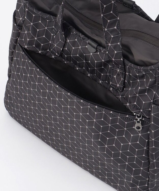 Y'SACCS キュービック×ポイントドット　2WAYトート＆ショルダー　Mサイズ ブラック