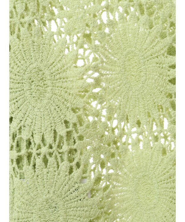 earth music&ecology クロシェ風カーディガン Lime Green