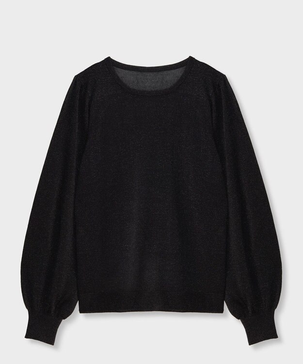 GRACE CONTINENTAL シアーラメニットトップ ブラック