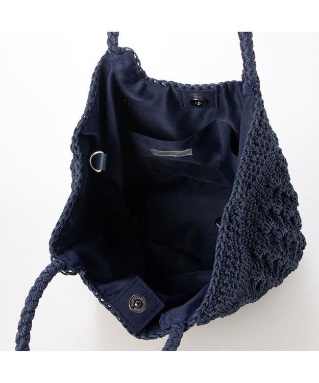 UNBILLION カシュカシュ cachecache / 柄編みベーシックトート カゴバッグ ネイビー