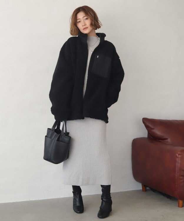 WEGO 【2025年秋冬新作アイテム/ユニセックス着用ITEM/SMLサイズ展開】ボアブルゾン ブラック