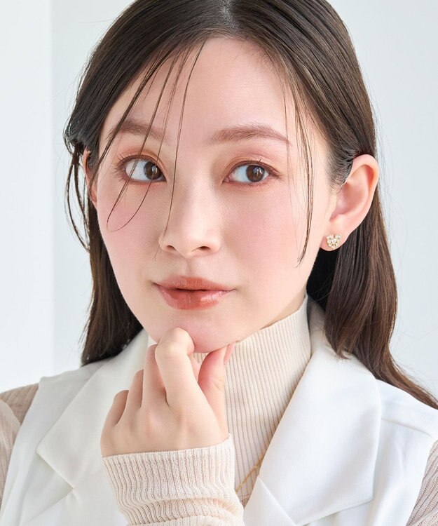 Phoebe 【痛くないシリーズ】パヴェビジューハートライトフィットイヤリング ゴールド