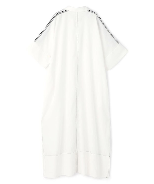 BEIGE， AXI / 刺繍ステッチ ドルマンロングドレス Ecru