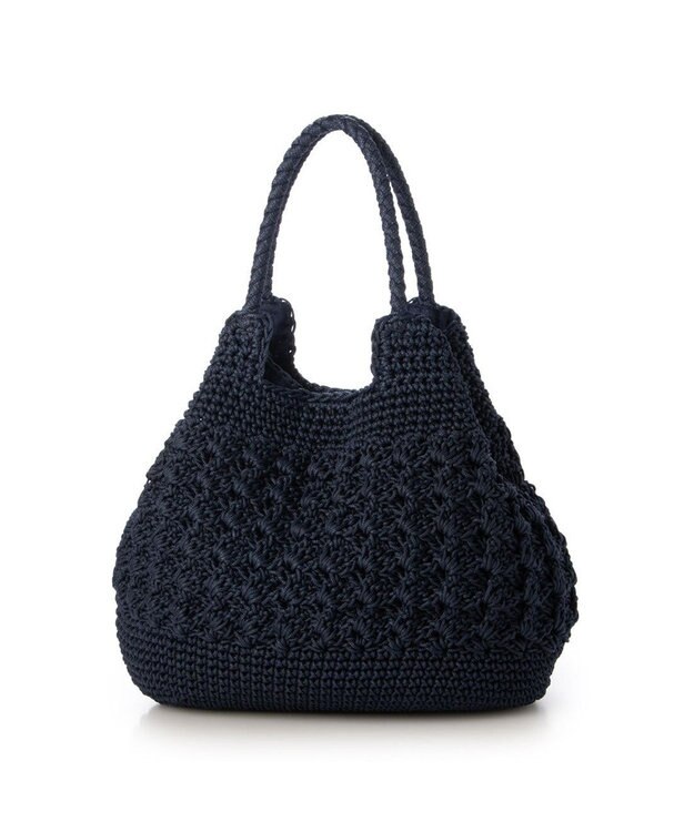 UNBILLION カシュカシュ cachecache / 柄編みベーシックトート カゴバッグ ネイビー