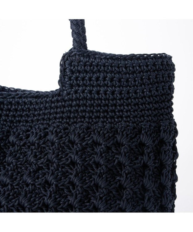 UNBILLION カシュカシュ cachecache / 柄編みベーシックトート カゴバッグ ネイビー