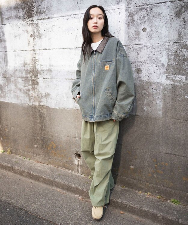 WEGO 【ユニセックス着用ITEM/MLサイズ展開】ワーカーズデニムZIPジャケット デニム淡加工色