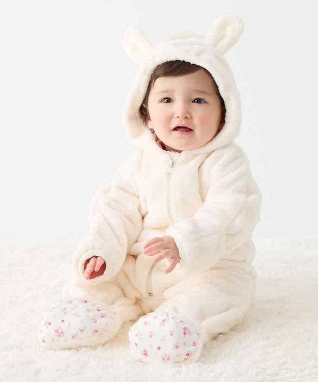 新品未使用　タグ付き　ミキハウス　カバーオール　マイクロファー　60〜80 ミキハウス】【60-80cm】 マイクロファー カバーオール / MIKI HOUSE