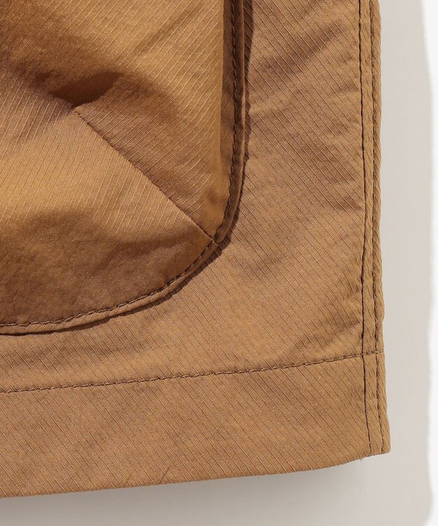 JOSEPH ABBOUD MOUNTAIN 【軽量】ハイパワーストレッチカルゼ ノーカラーアウトドアブルゾン キャメル系