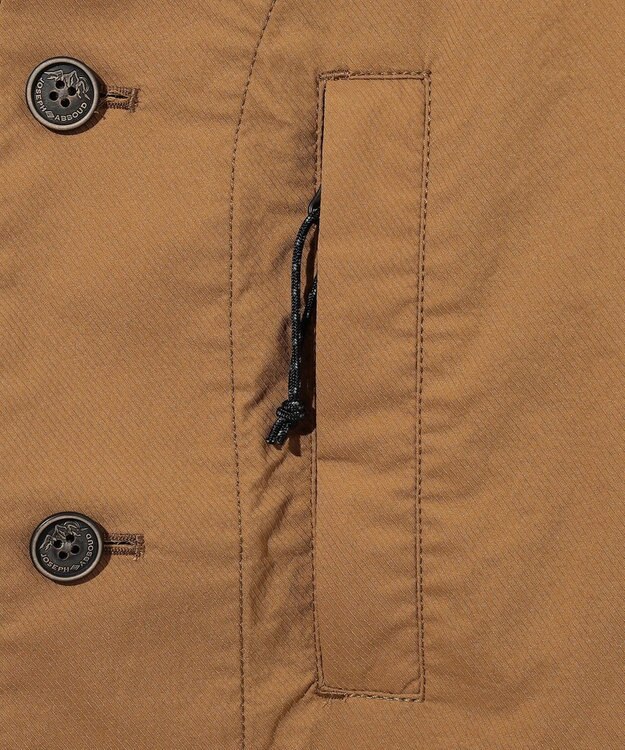 JOSEPH ABBOUD MOUNTAIN 【軽量】ハイパワーストレッチカルゼ ノーカラーアウトドアブルゾン キャメル系