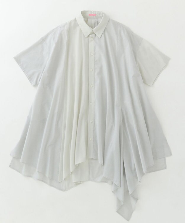 POLS MINIストライプ チュニック ライトグレイ