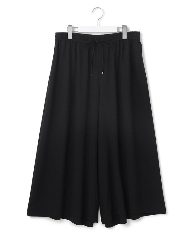 23区 L 【Lサイズ限定/吸水速乾/UVカット/接触冷感/】ストレッチジョーゼット ガウチョパンツ ブラック系