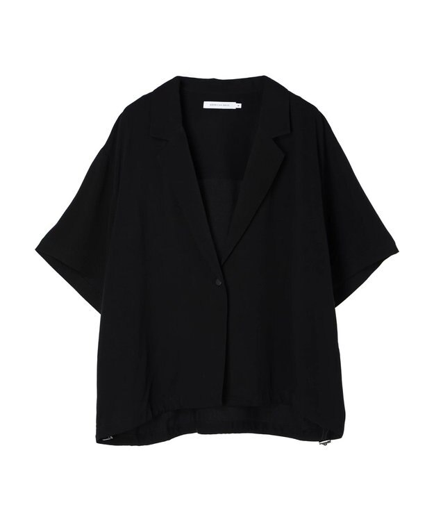 AMERICAN HOLIC ドロスト開襟ニュアンスジャケット Black