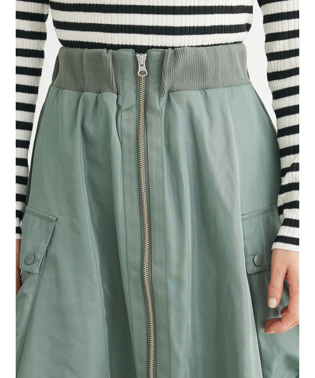 Green Parks ・ＳＵＧＡＲ　ＳＰＯＯＮ　ミリタリーフレアスカート Khaki