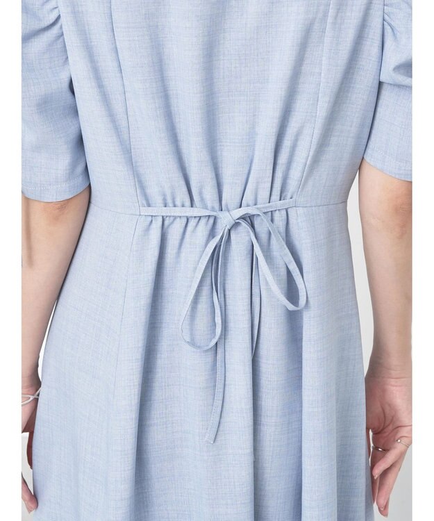 earth music&ecology 袖ドロストシャツワンピース Blue