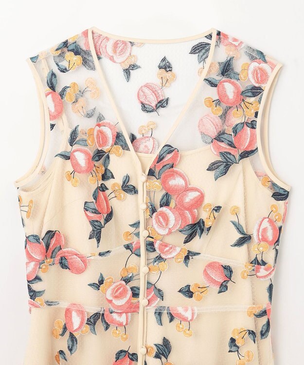 GRACE CONTINENTAL サマーフルーツ刺繍ワンピース キナリ