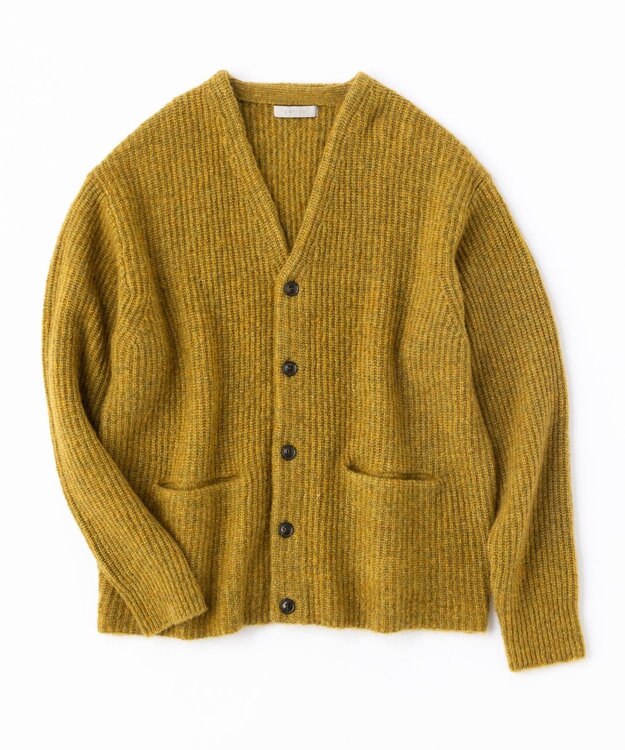 UNFILO MENS 【男女兼用】へアリー ニットカーディガン イエロー