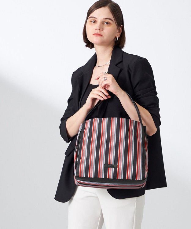 Y'SACCS マルチストライプ すっきりトート Mサイズ レッド