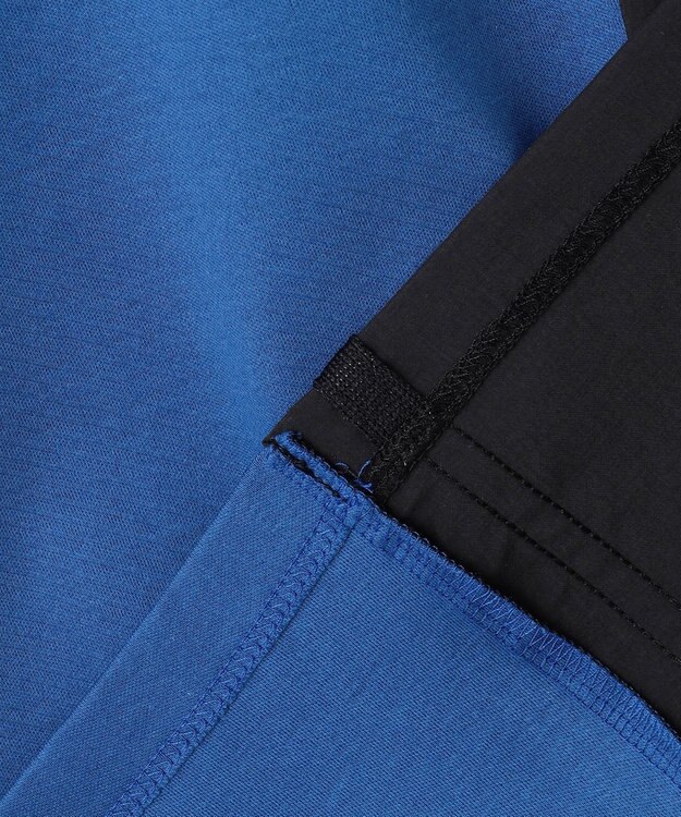 ICB 【接触冷感・UVケア・洗える】シルケットスムースコンビ バイカラーカットソー ラピスラズリ×ブラック系