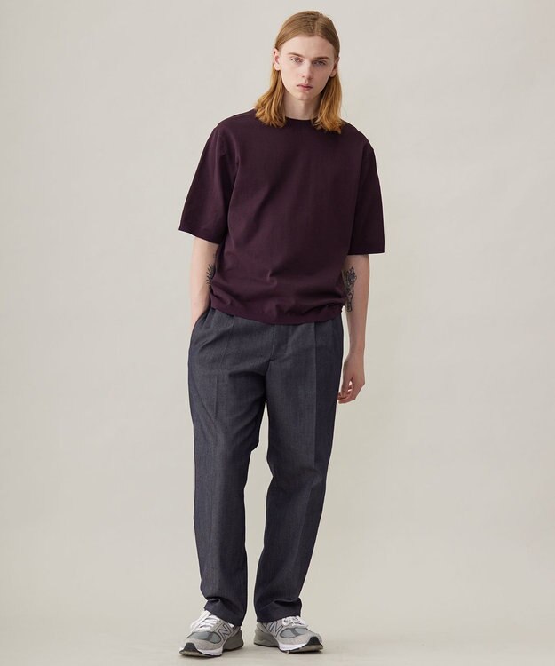 UNFILO MENS FINE MOVE クルーネック ニット [24年春夏商品] ボルドー